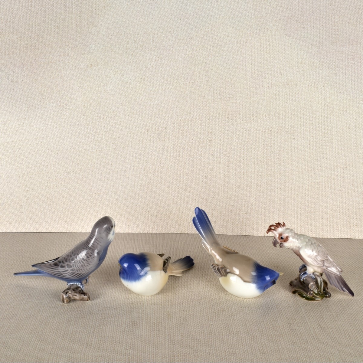 Four Danish Porcelain Bird Figurines