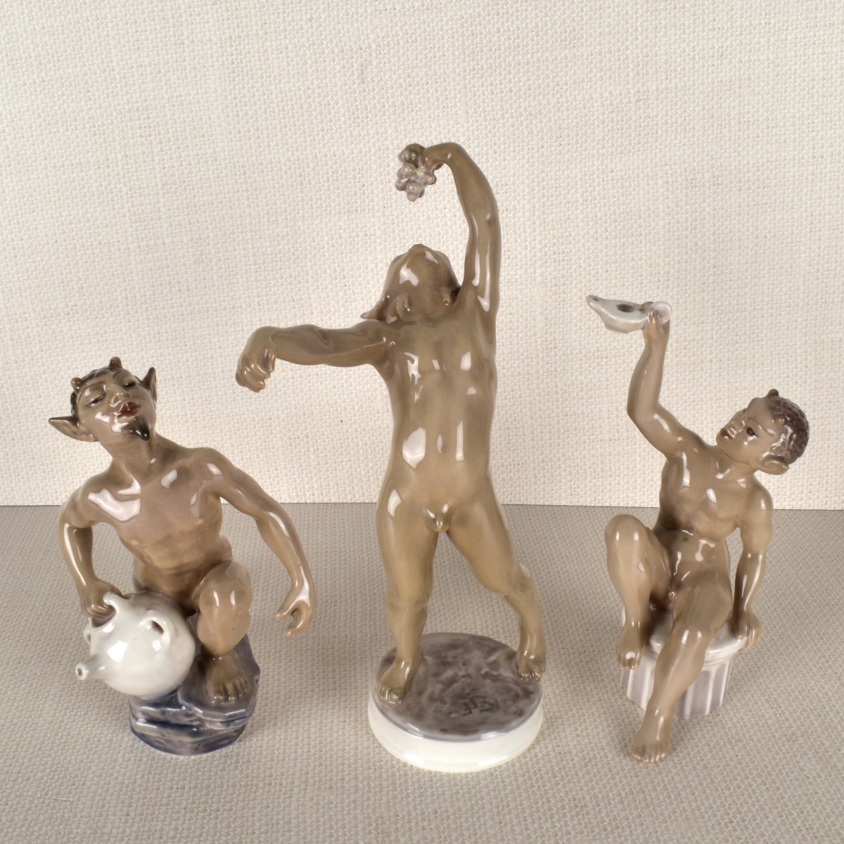 Three Dahl Jensen Porcelain Imp Figurines