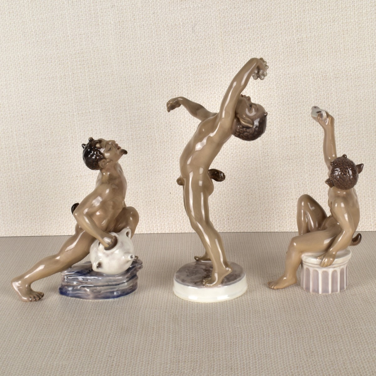 Three Dahl Jensen Porcelain Imp Figurines