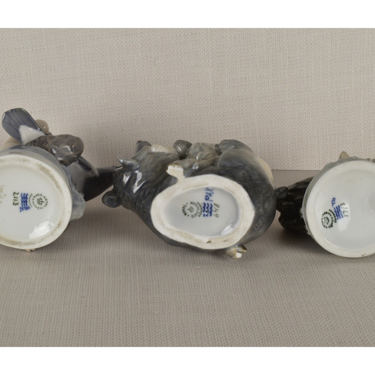 Three Royal Copenhagen Satyr / Pan Figurines