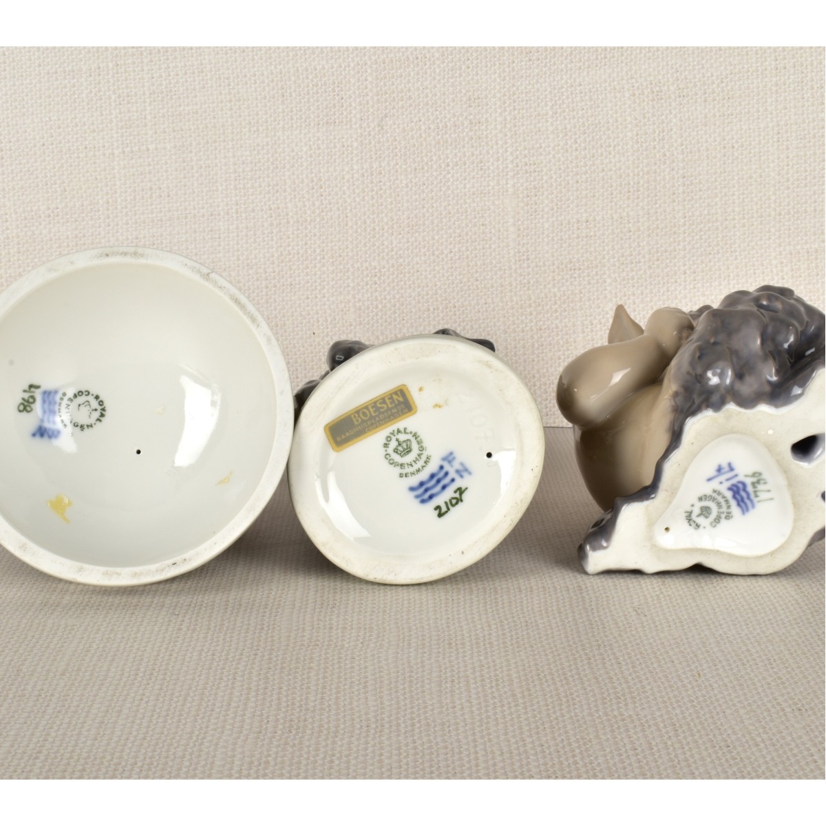 Three Royal Copenhagen Satyr / Pan Figurines