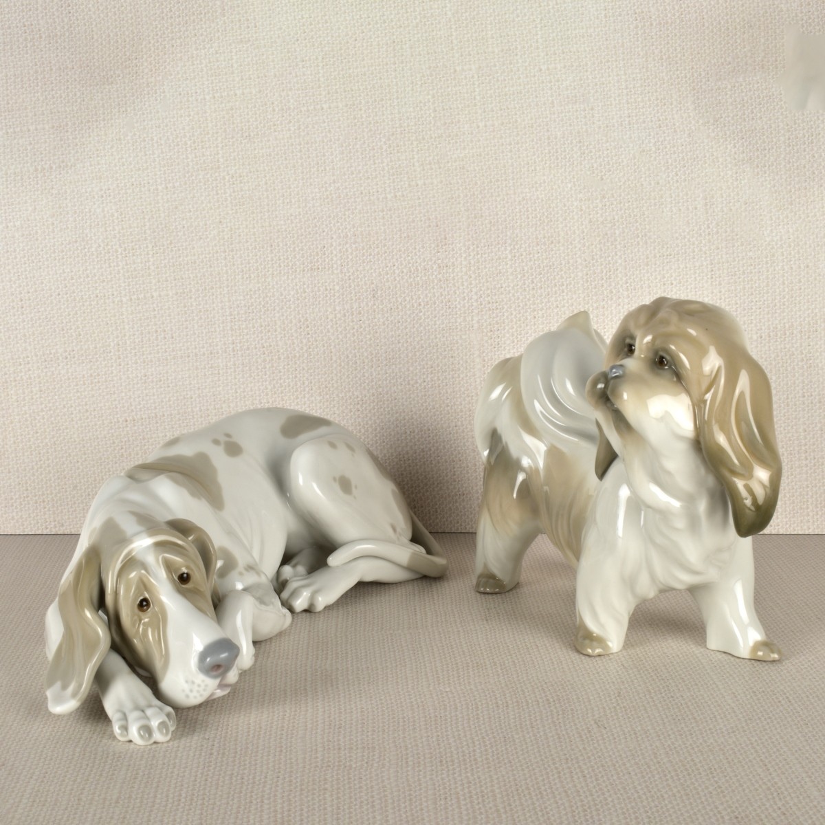 Two Lladro Dog Figurines