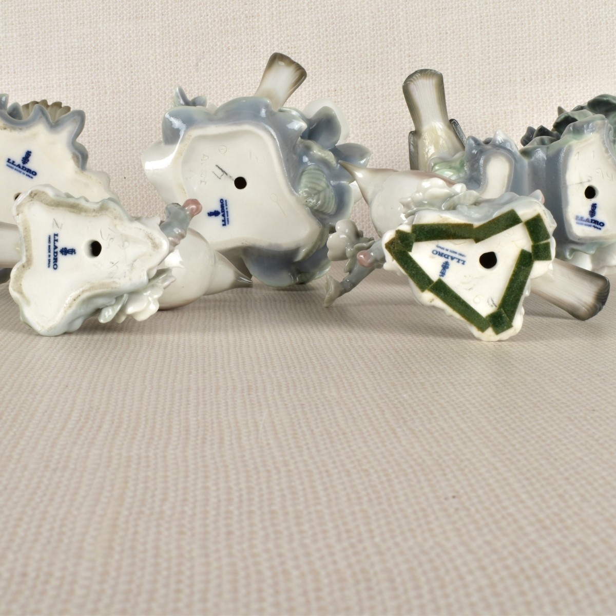 Five Lladro Porcelain Bird Figurines