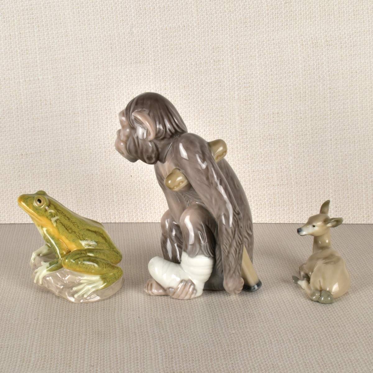 Three Lladro Porcelain Animal Figurines