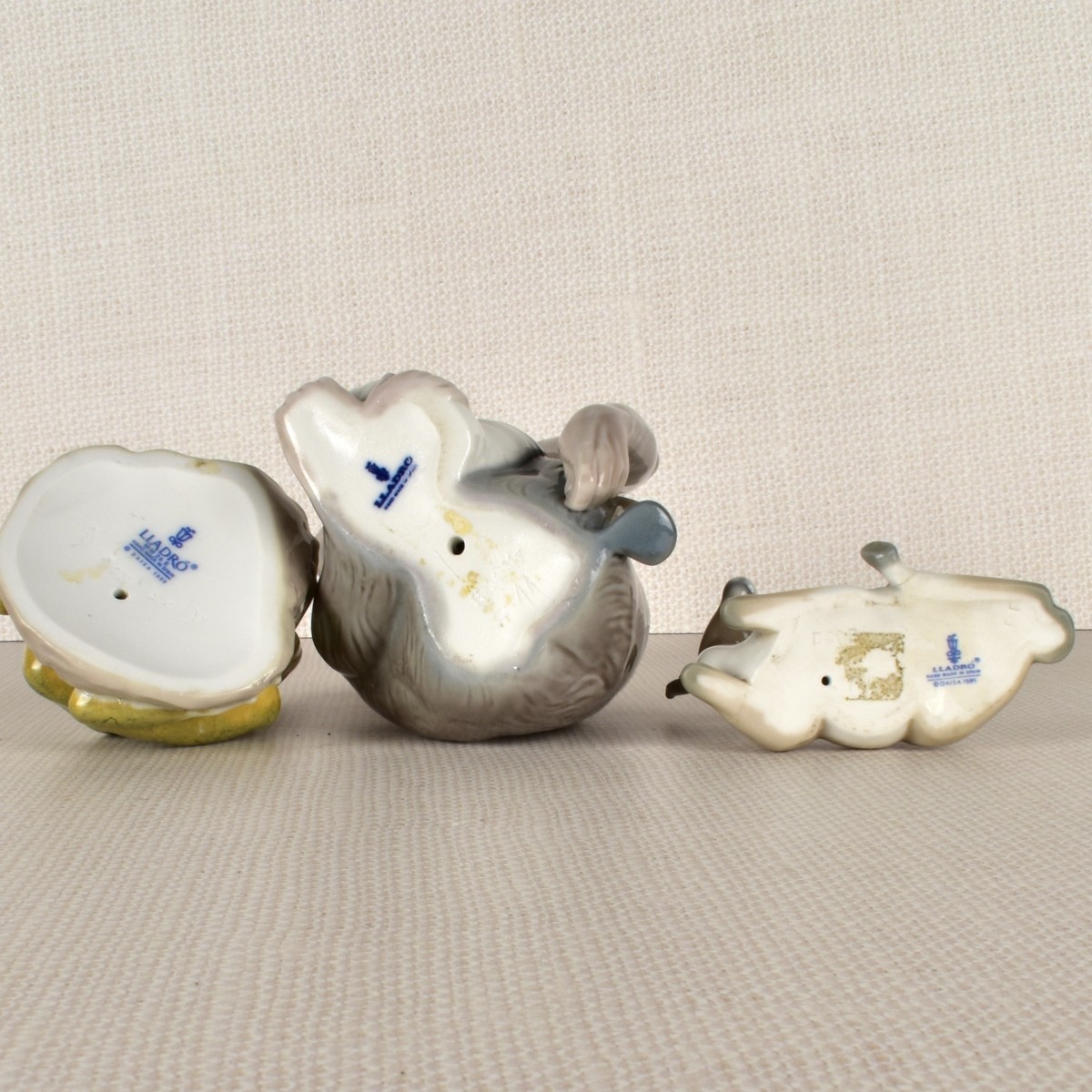 Three Lladro Porcelain Animal Figurines