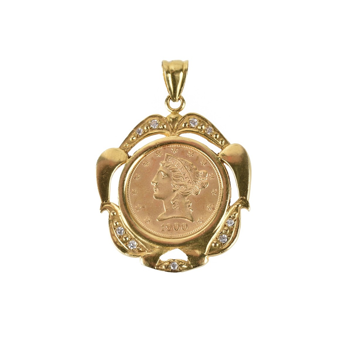 US 1900 $5 Gold Coin Pendant