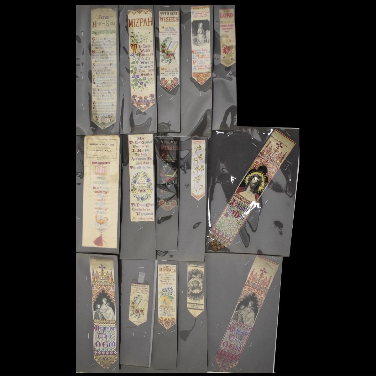 19C Embroidered Silk Bookmarks
