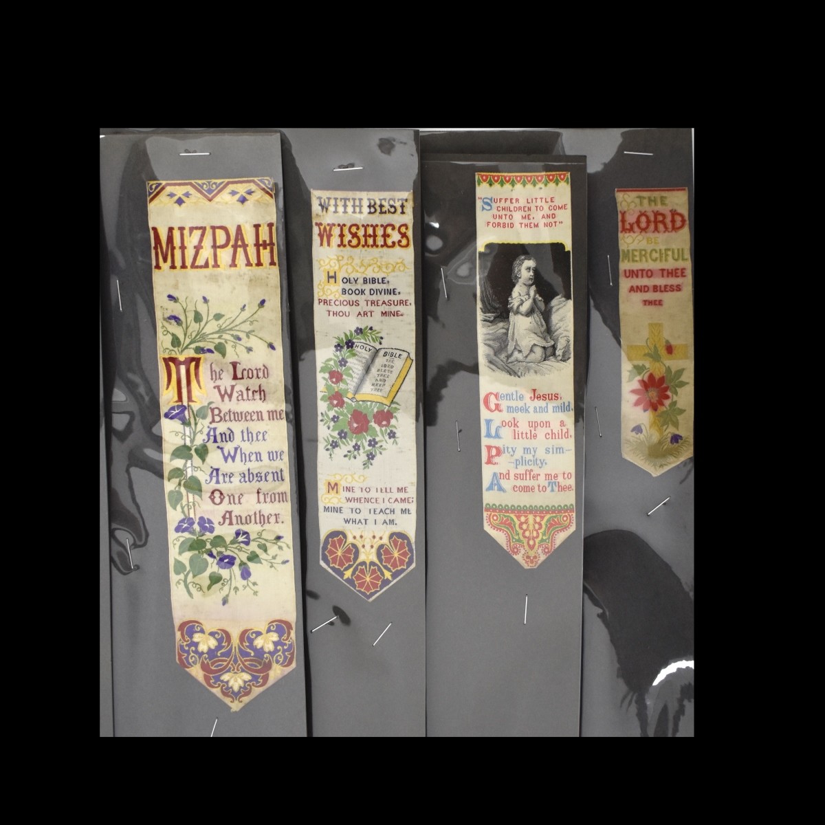 19C Embroidered Silk Bookmarks