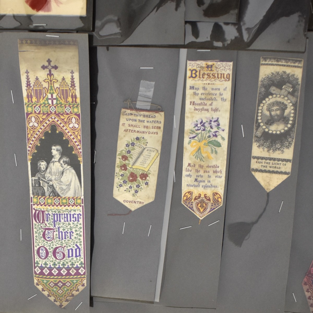 19C Embroidered Silk Bookmarks