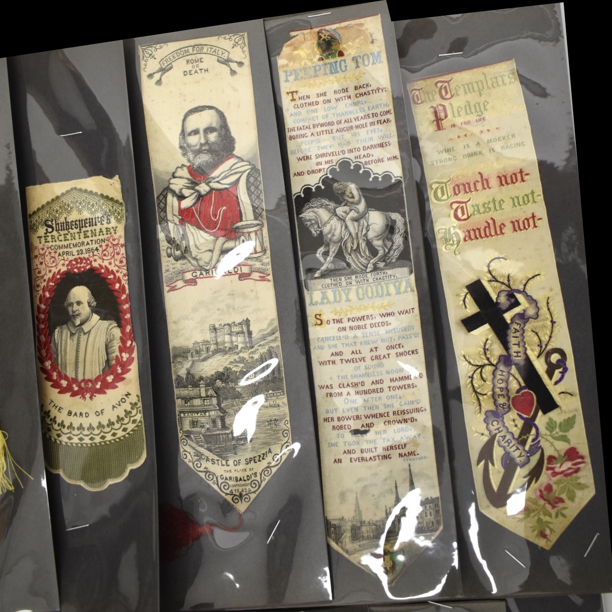 19C Embroidered Silk Bookmarks