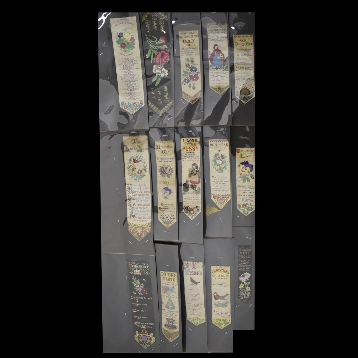 19C Embroidered Silk Bookmarks