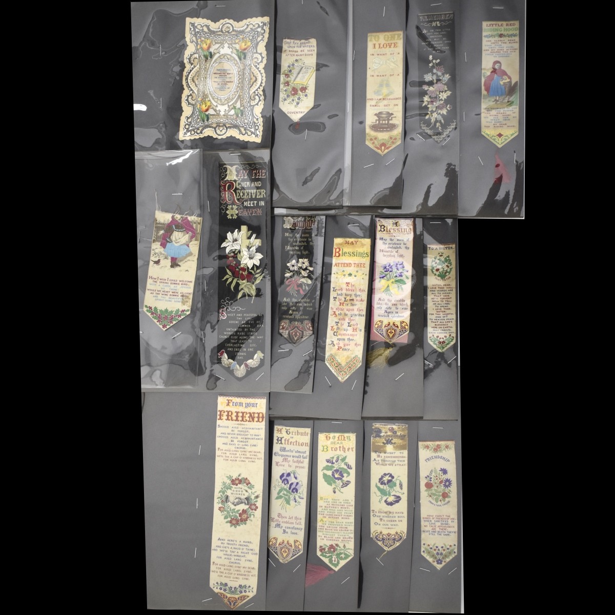 19C Embroidered Silk Bookmarks