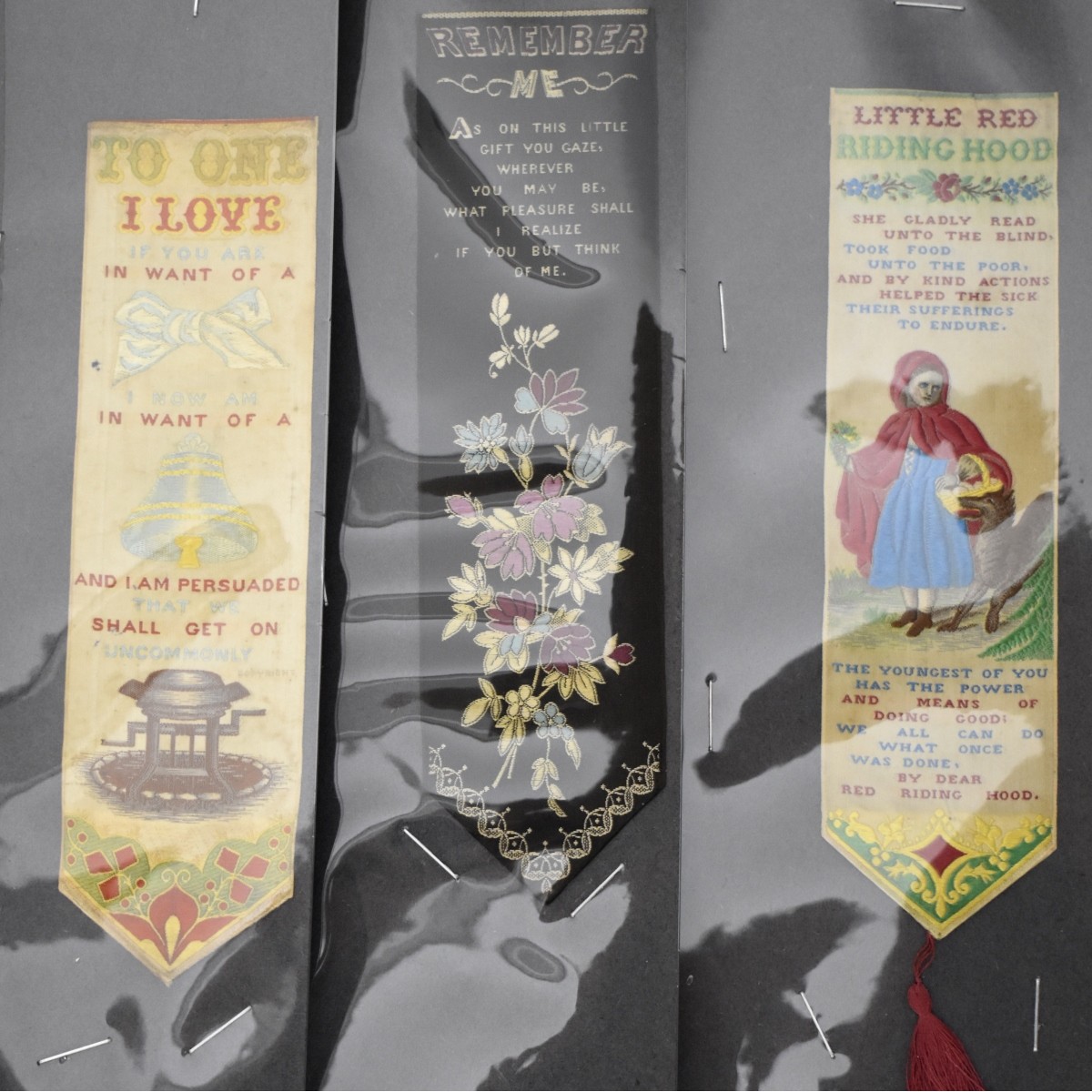 19C Embroidered Silk Bookmarks