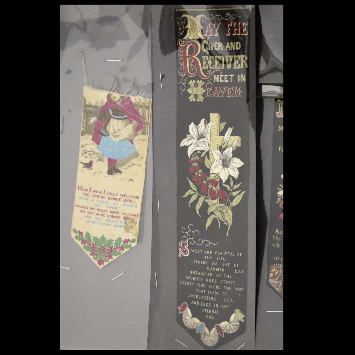 19C Embroidered Silk Bookmarks