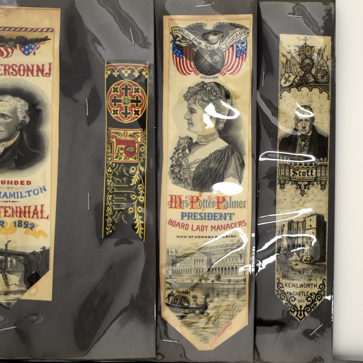 19C Embroidered Silk Bookmarks