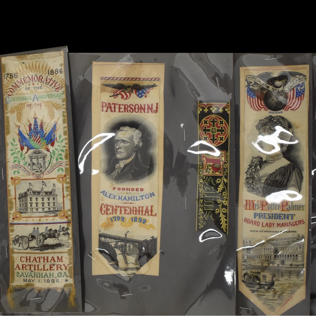 19C Embroidered Silk Bookmarks
