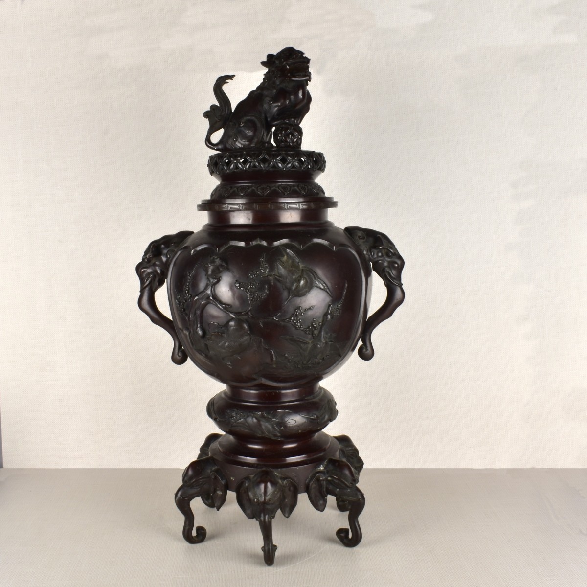 Japanese Meiji Bronze Urn