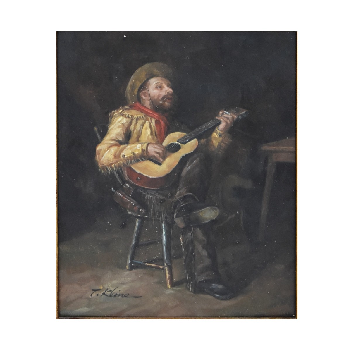 Oil on Board of a Cowboy