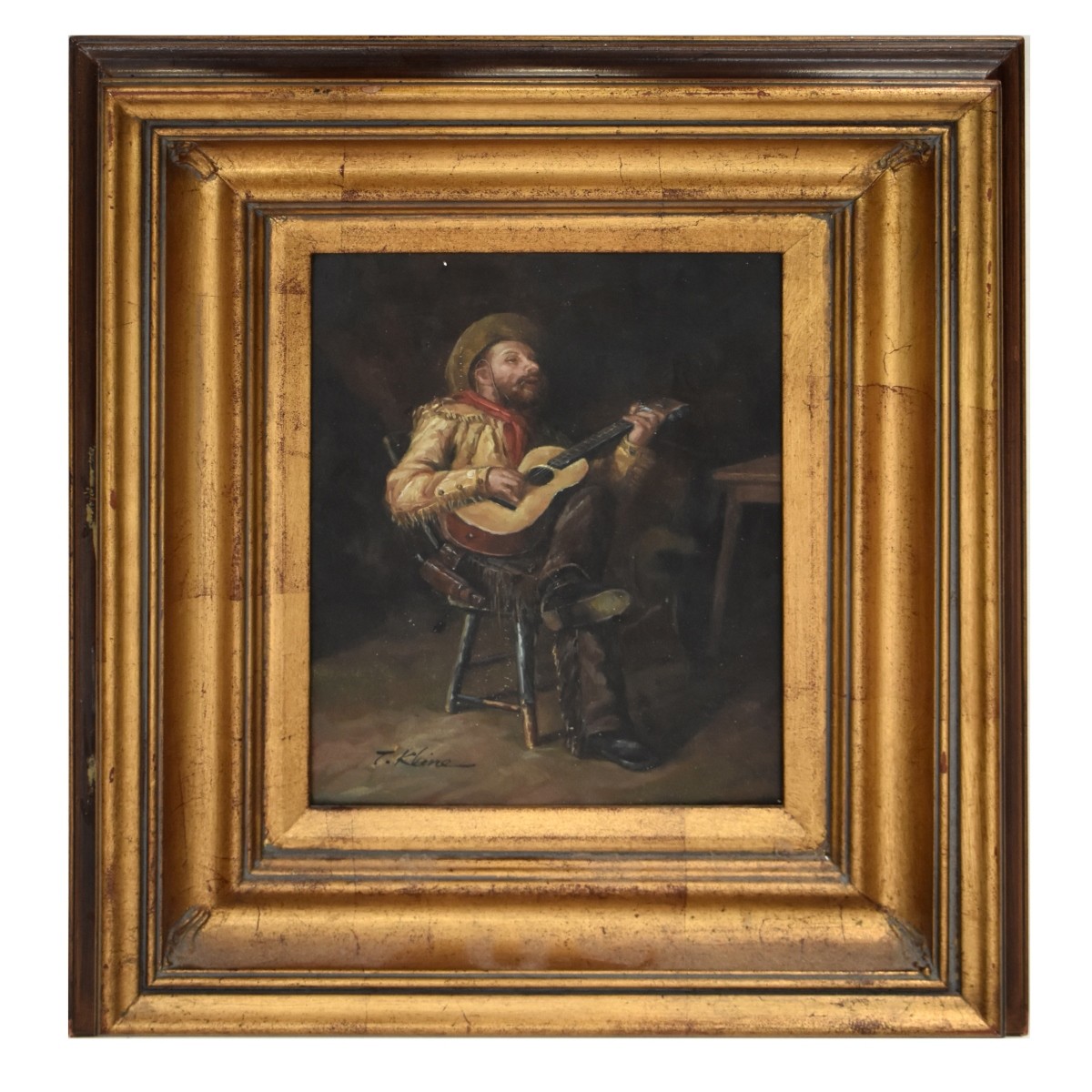 Oil on Board of a Cowboy