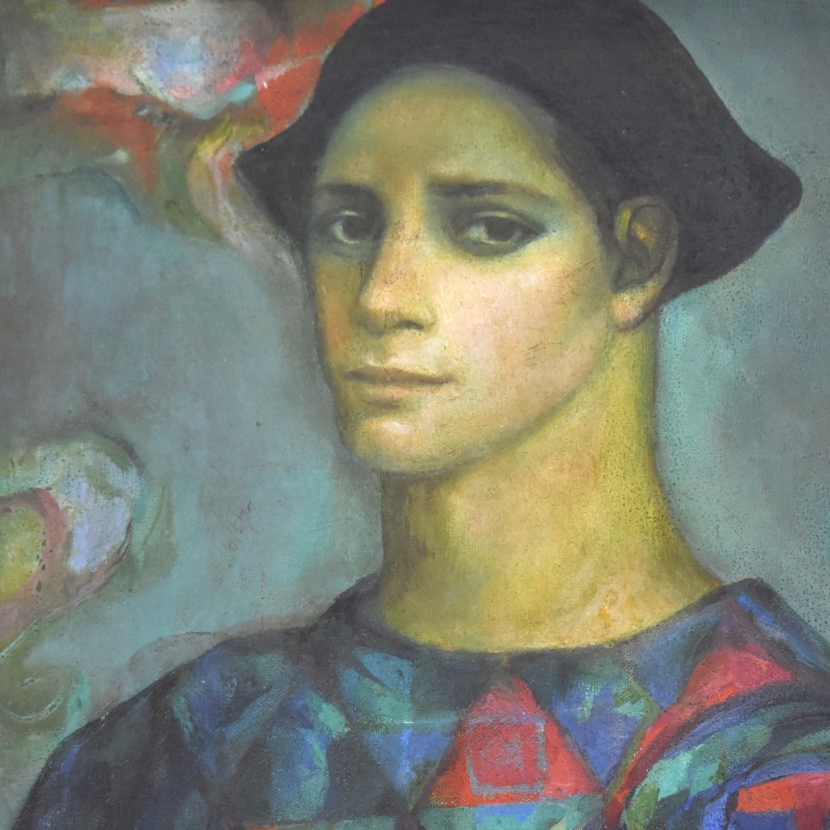 Oil on Canvas Portrait of a Harlequin