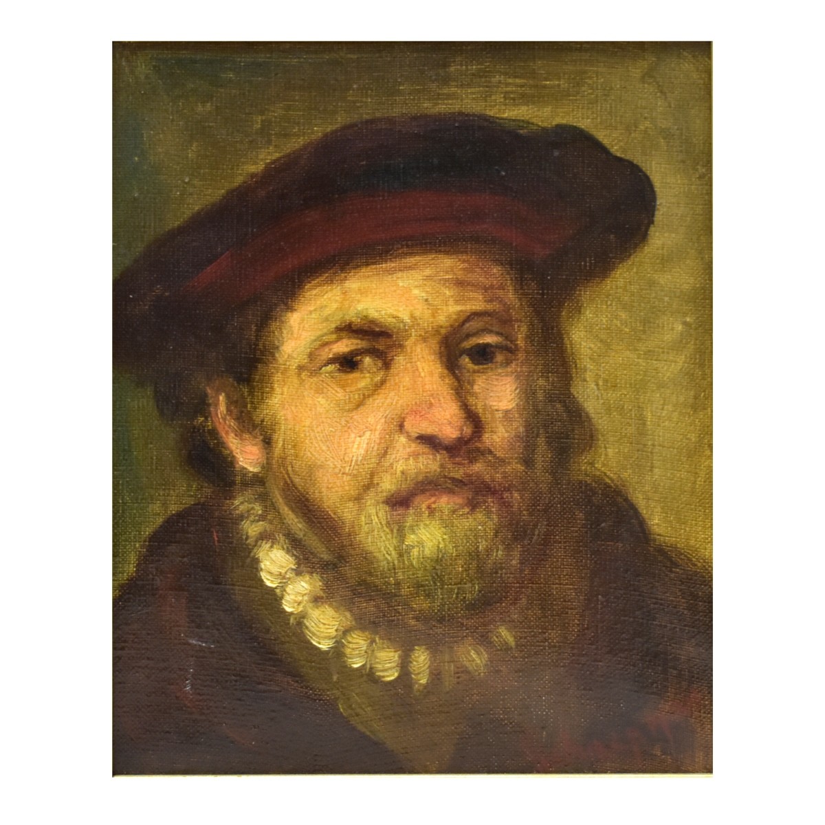 Italian School Oil on Canvas Portrait