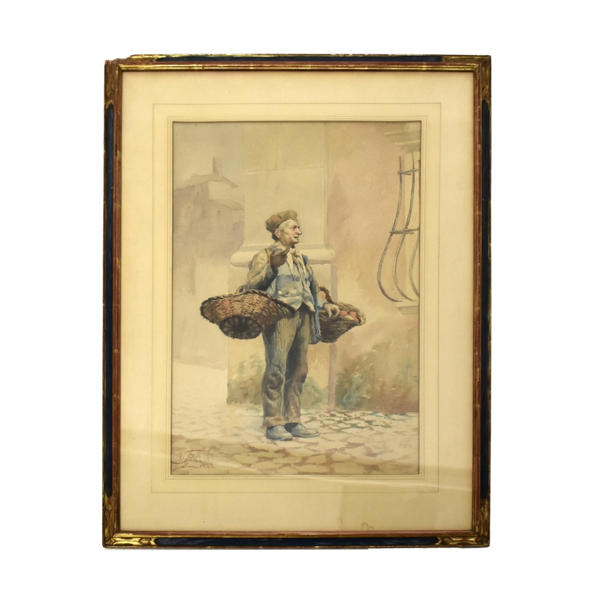19C N Poillucci (Italian) Watercolor
