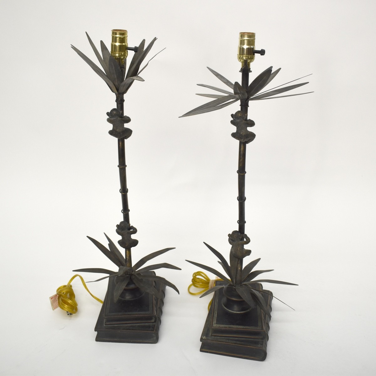 Pair Maitland Smith Monkey Lamps