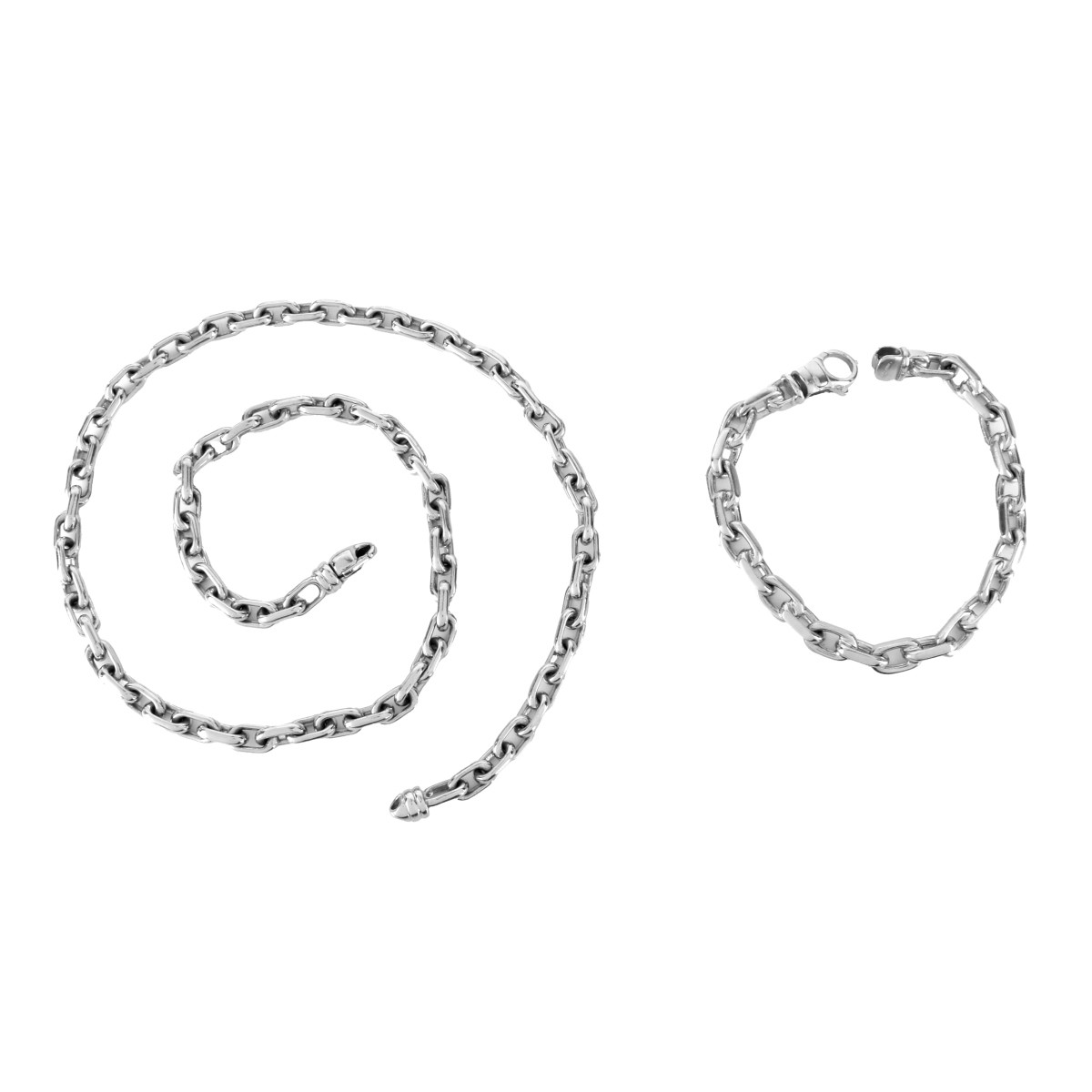 Platinum Necklace and Bracelet