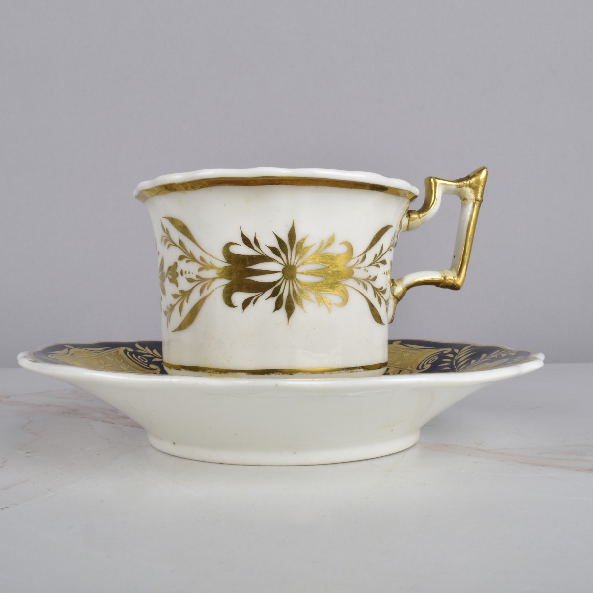 Antique French Porcelain Cups and Saucers