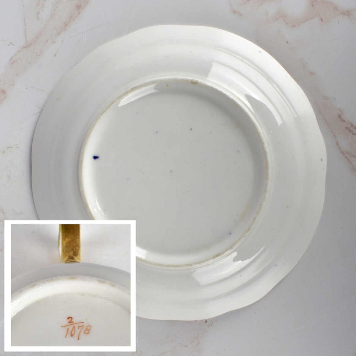 Antique French Porcelain Cups and Saucers