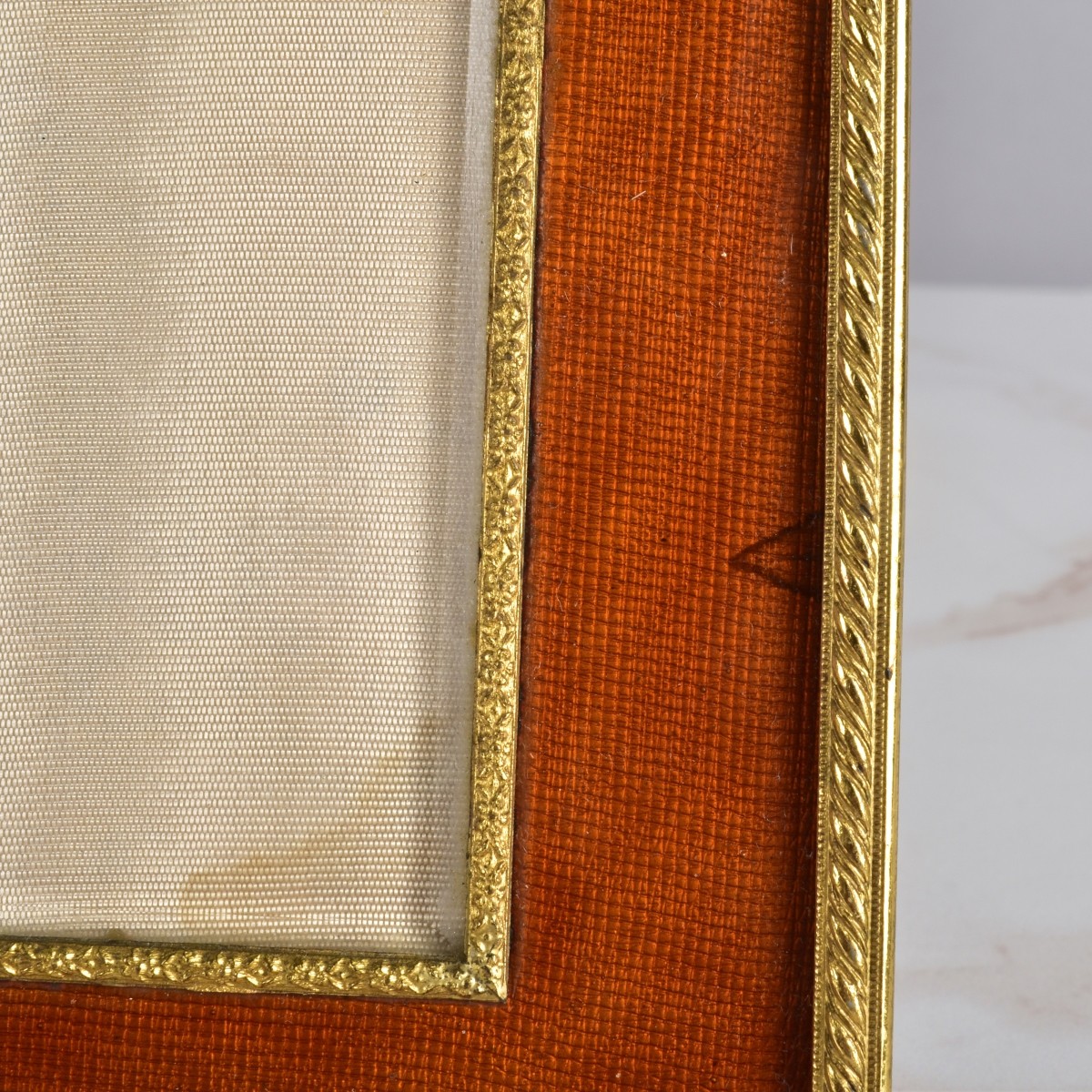 Vintage French Enamel & Brass Photo Frames