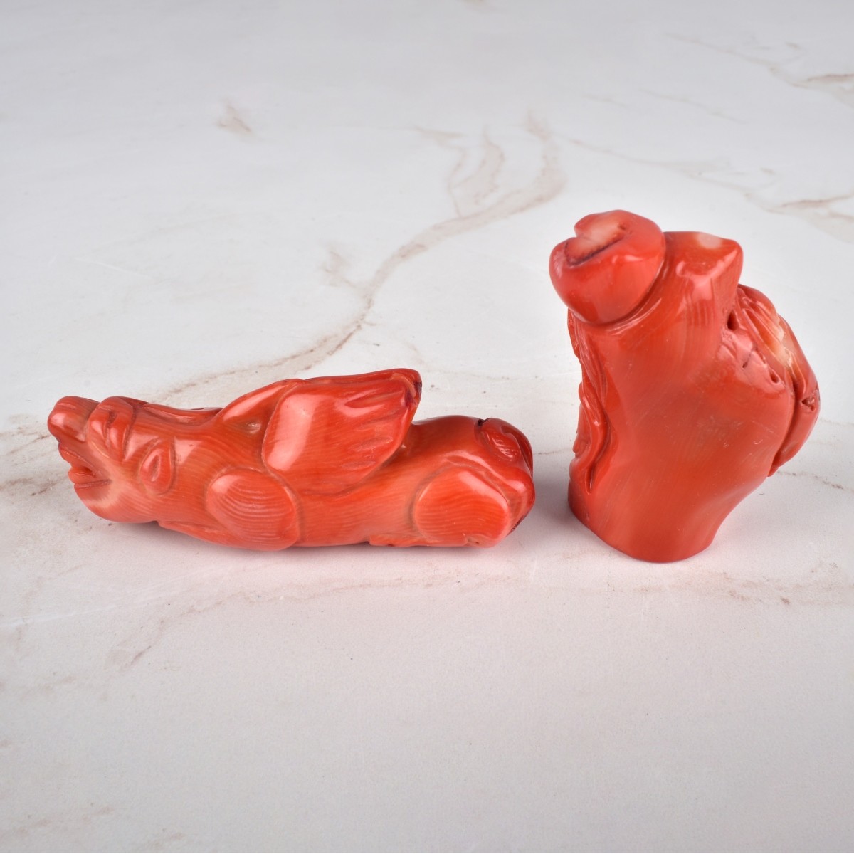 Antique Chinese Coral Figurines