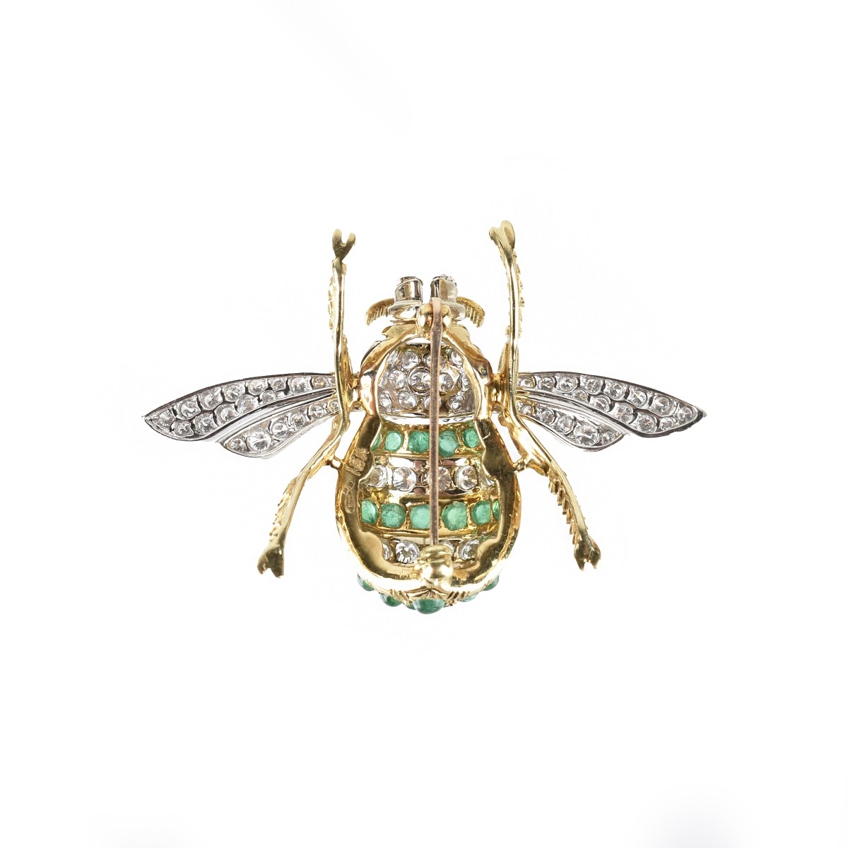 Diamond, Emerald and 18K Bee Brooch