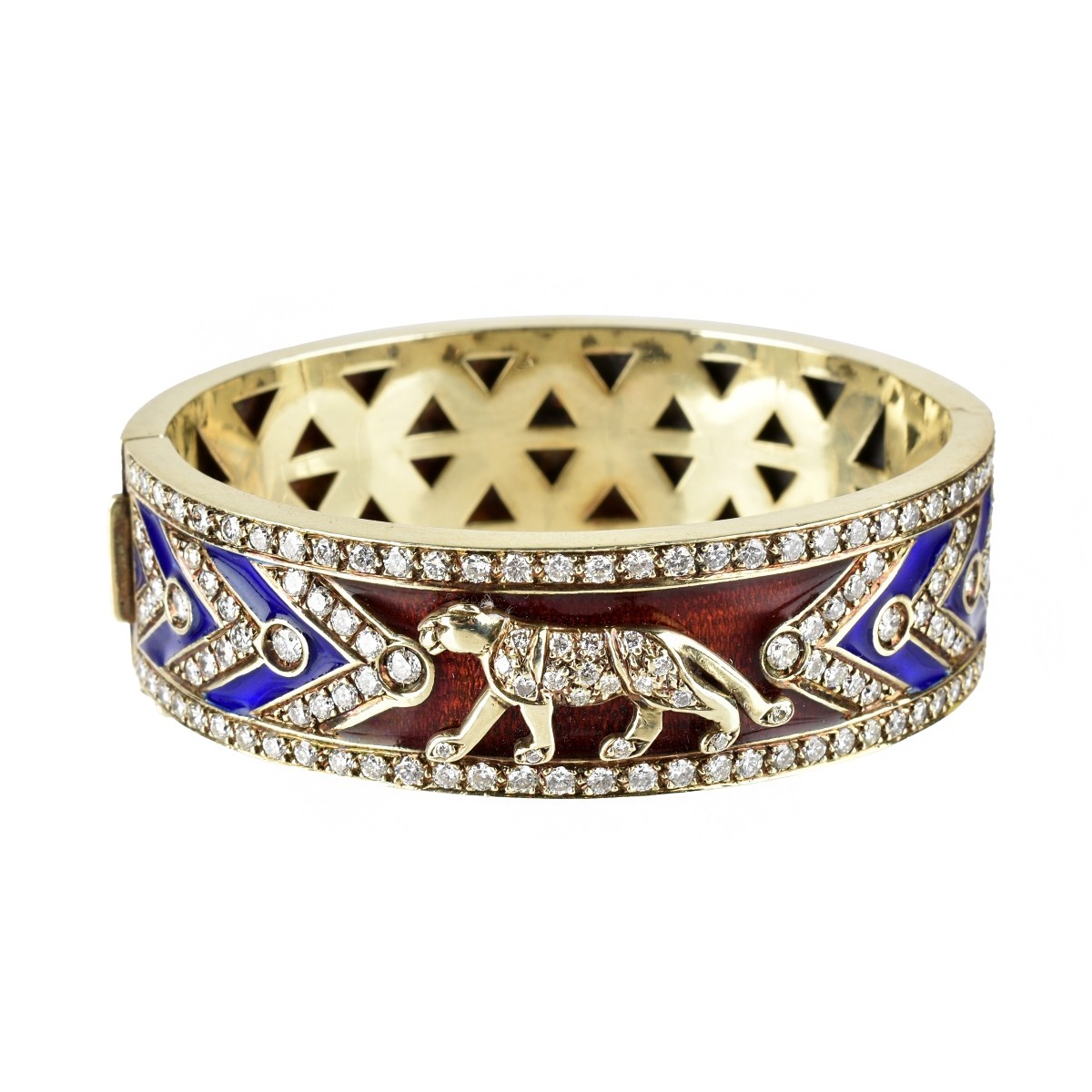 Diamond, Enamel and 14K Bracelet