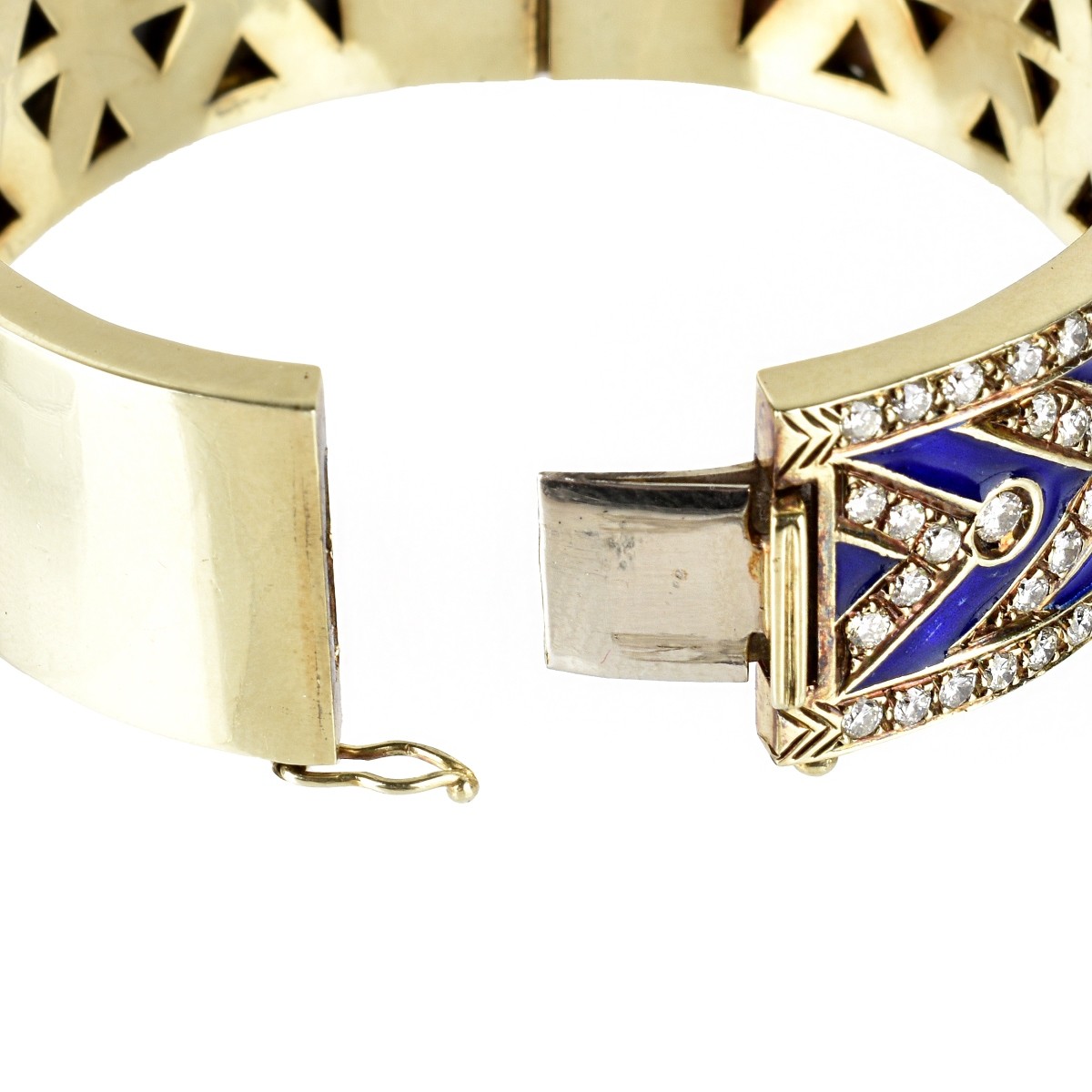 Diamond, Enamel and 14K Bracelet