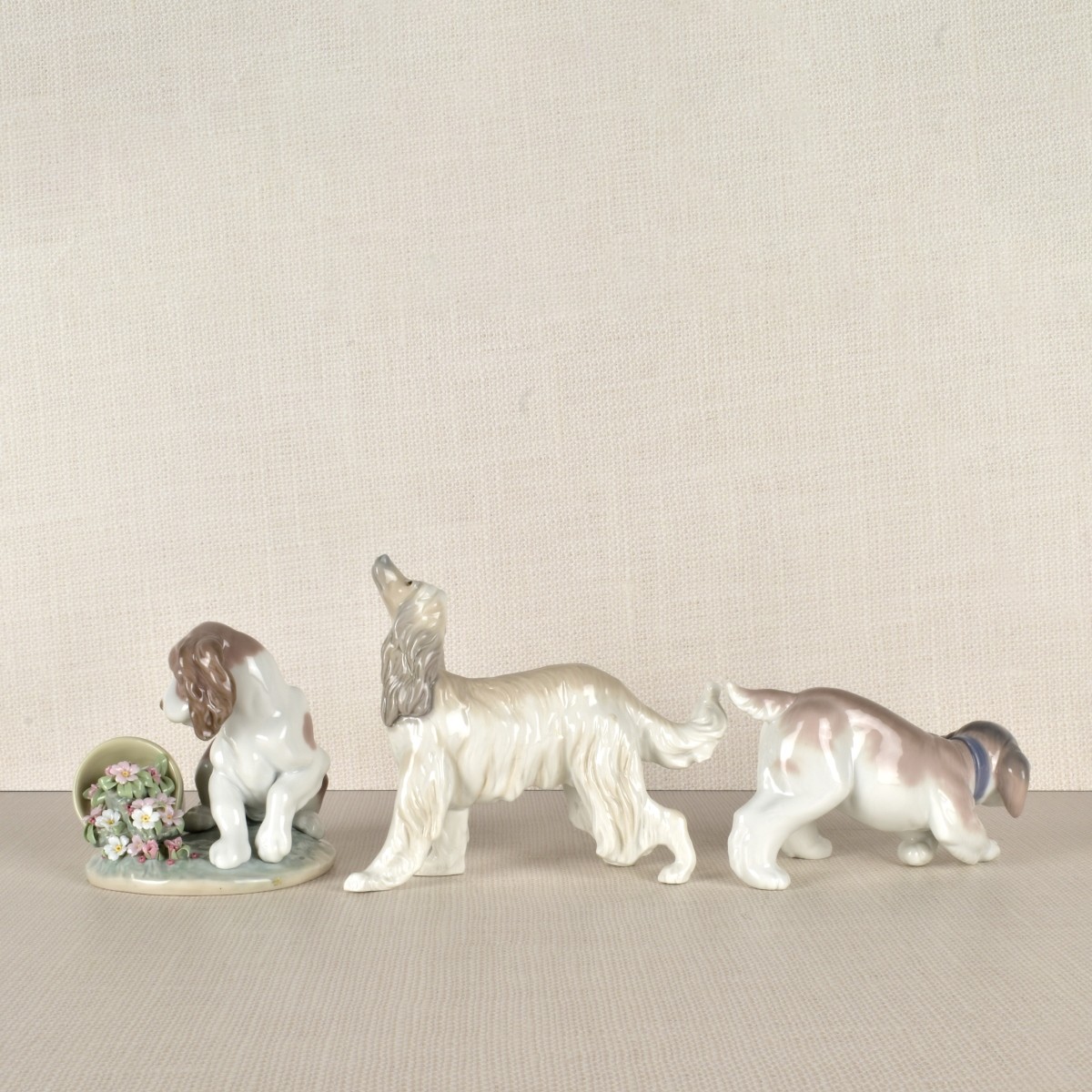 Lladro Porcelain Dog Figurines