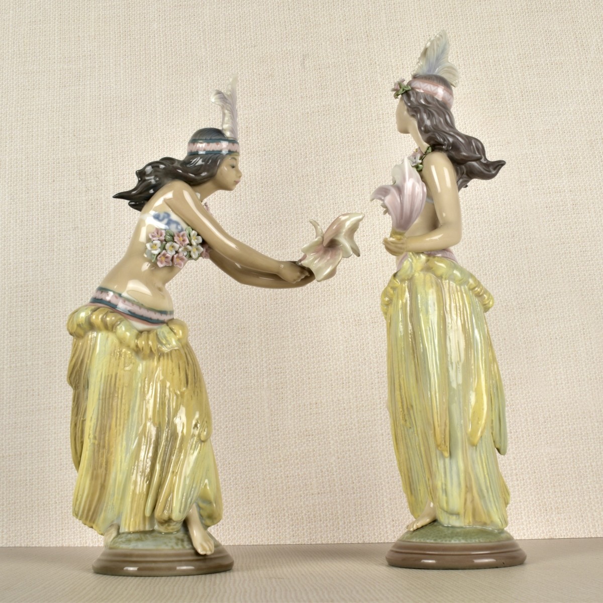 Two Lladro Polynesian Porcelain Figurines