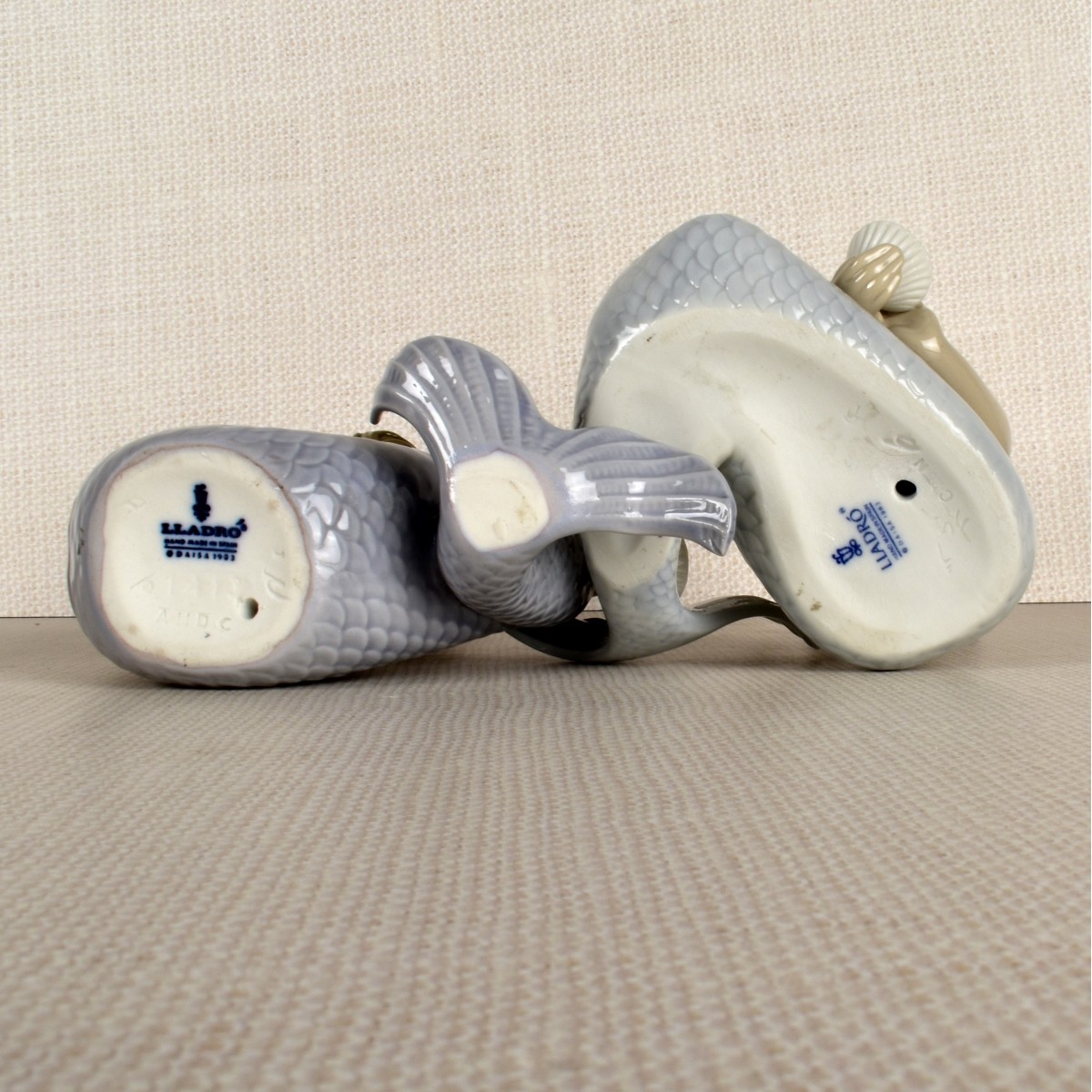 Two (2) Lladro Porcelain Mermaids