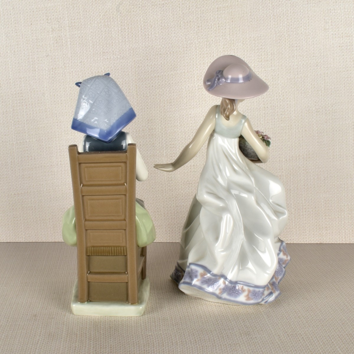 Two Lladro Porcelain Lady Figurines