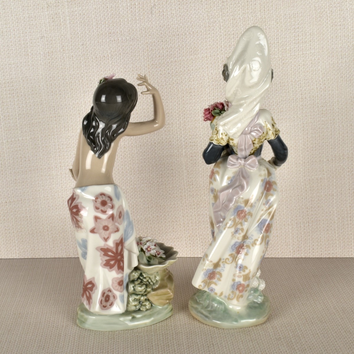 Two Lladro Porcelain Exotic Lady Figurines