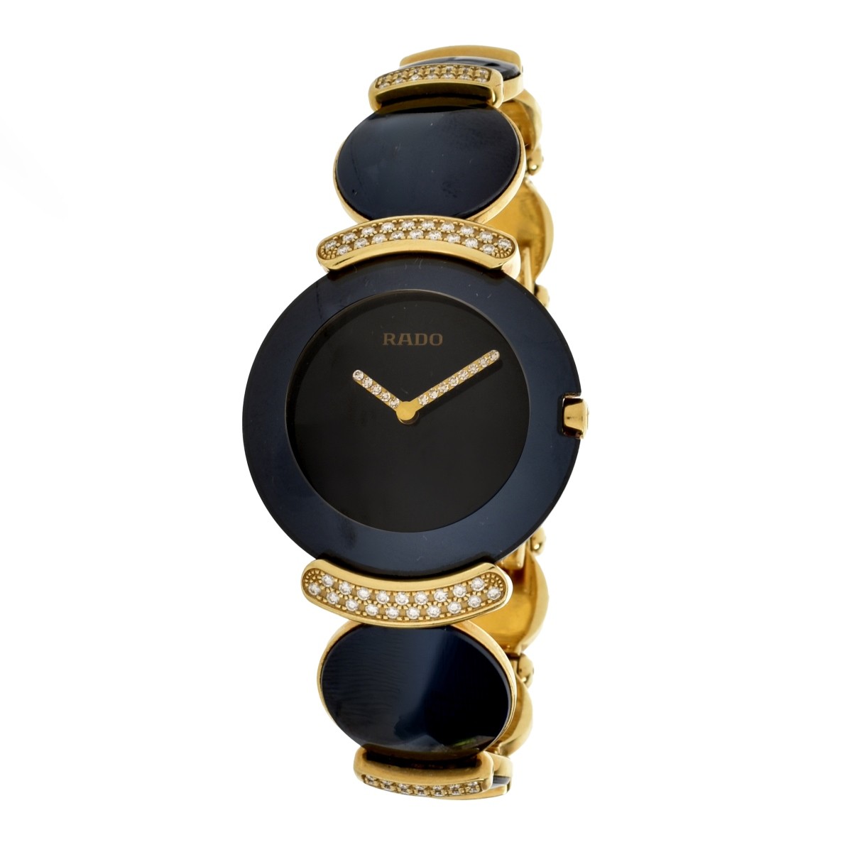 Rado Diamond, Onyx and 18K Watch