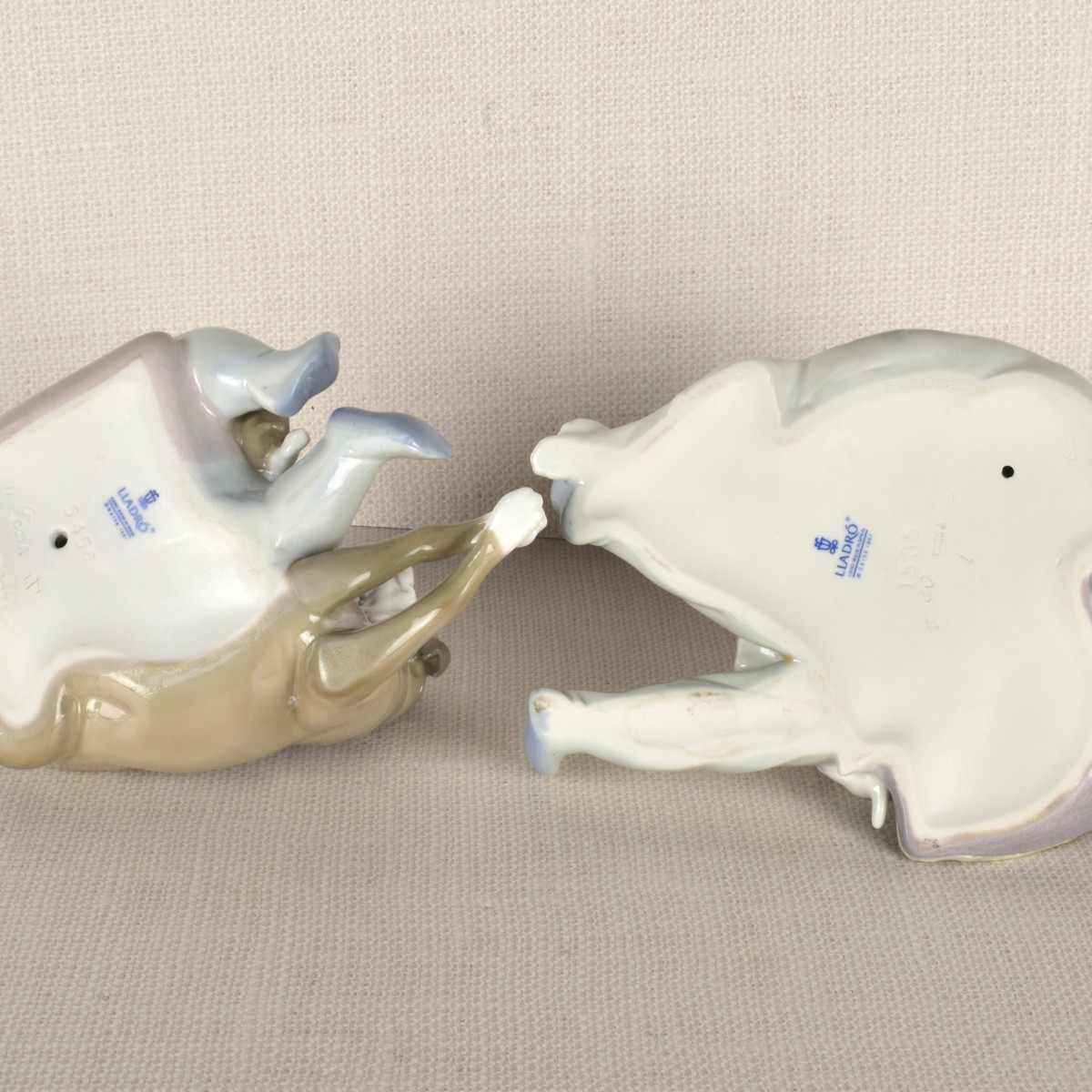 Two Lladro Porcelain Dogs with Children