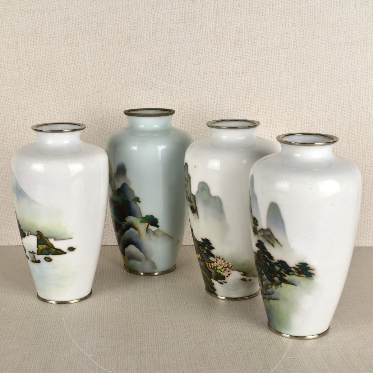 Collection of Four (4) Japanese Cloisonne Vases