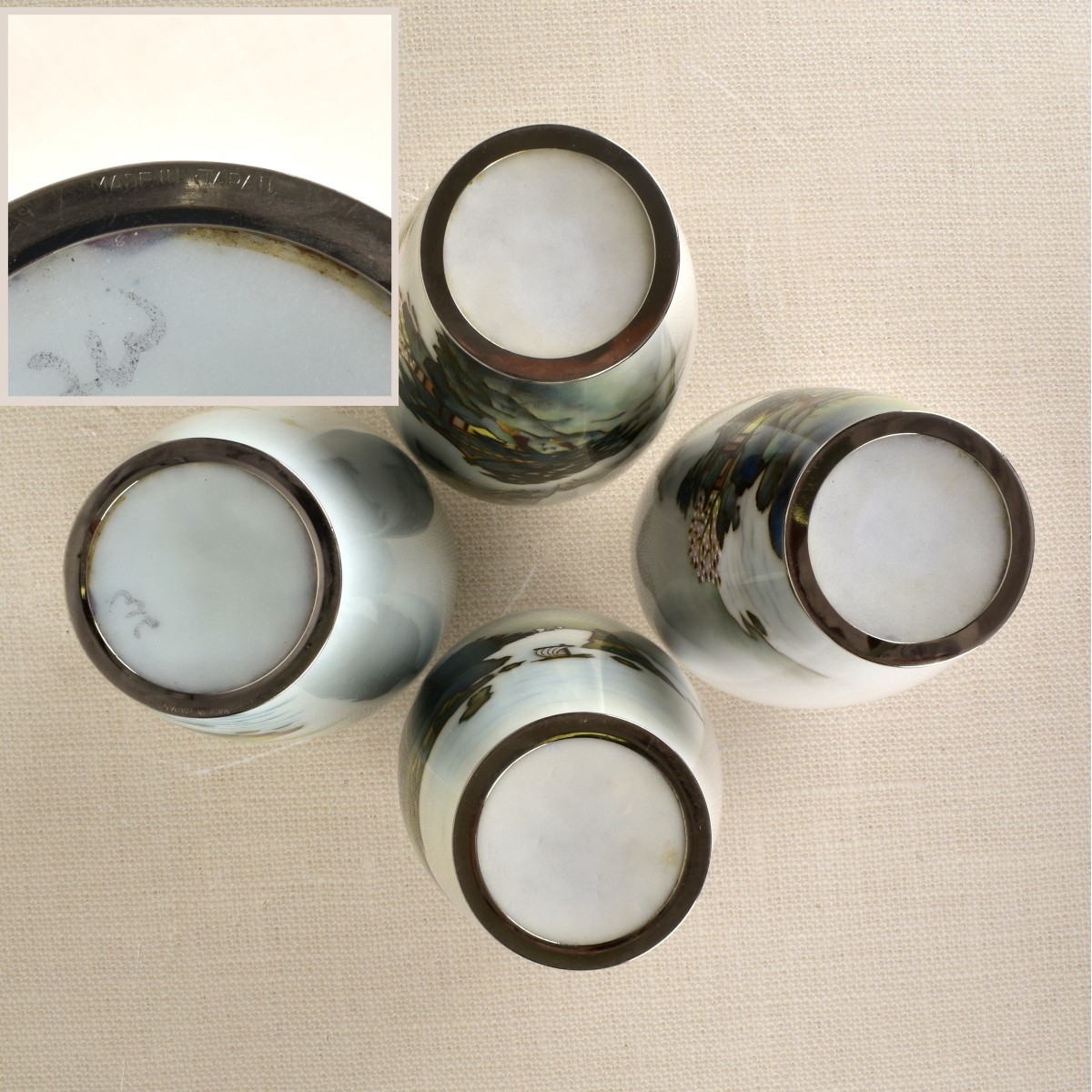 Collection of Four (4) Japanese Cloisonne Vases