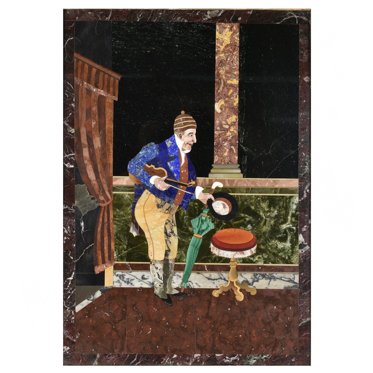 Antique Italian Pietra Dura Plaque