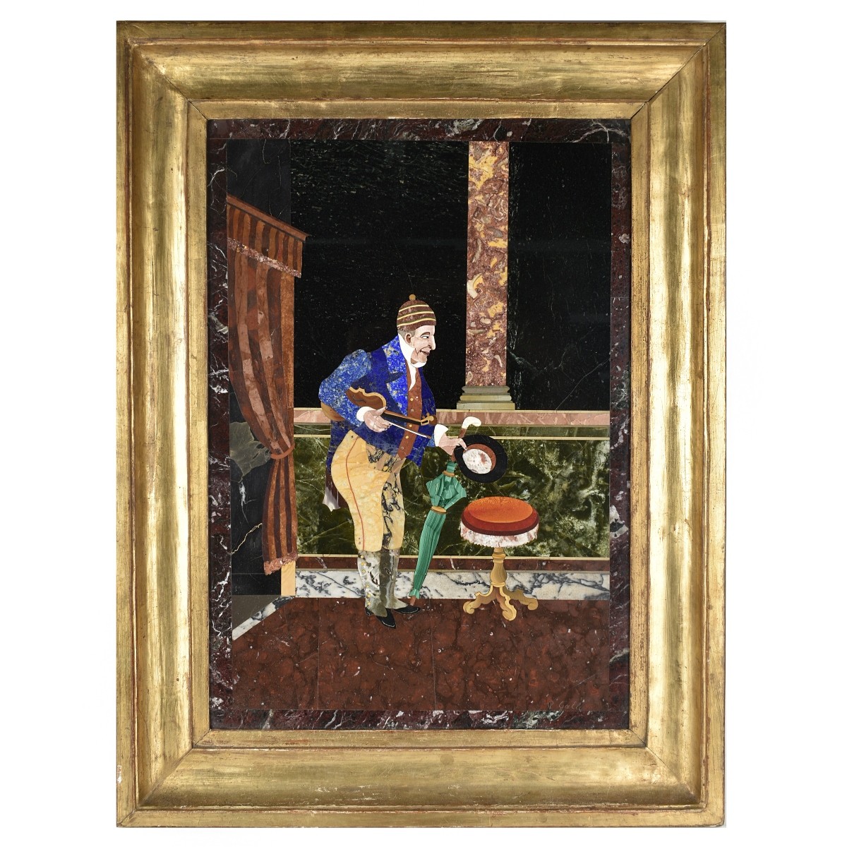 Antique Italian Pietra Dura Plaque
