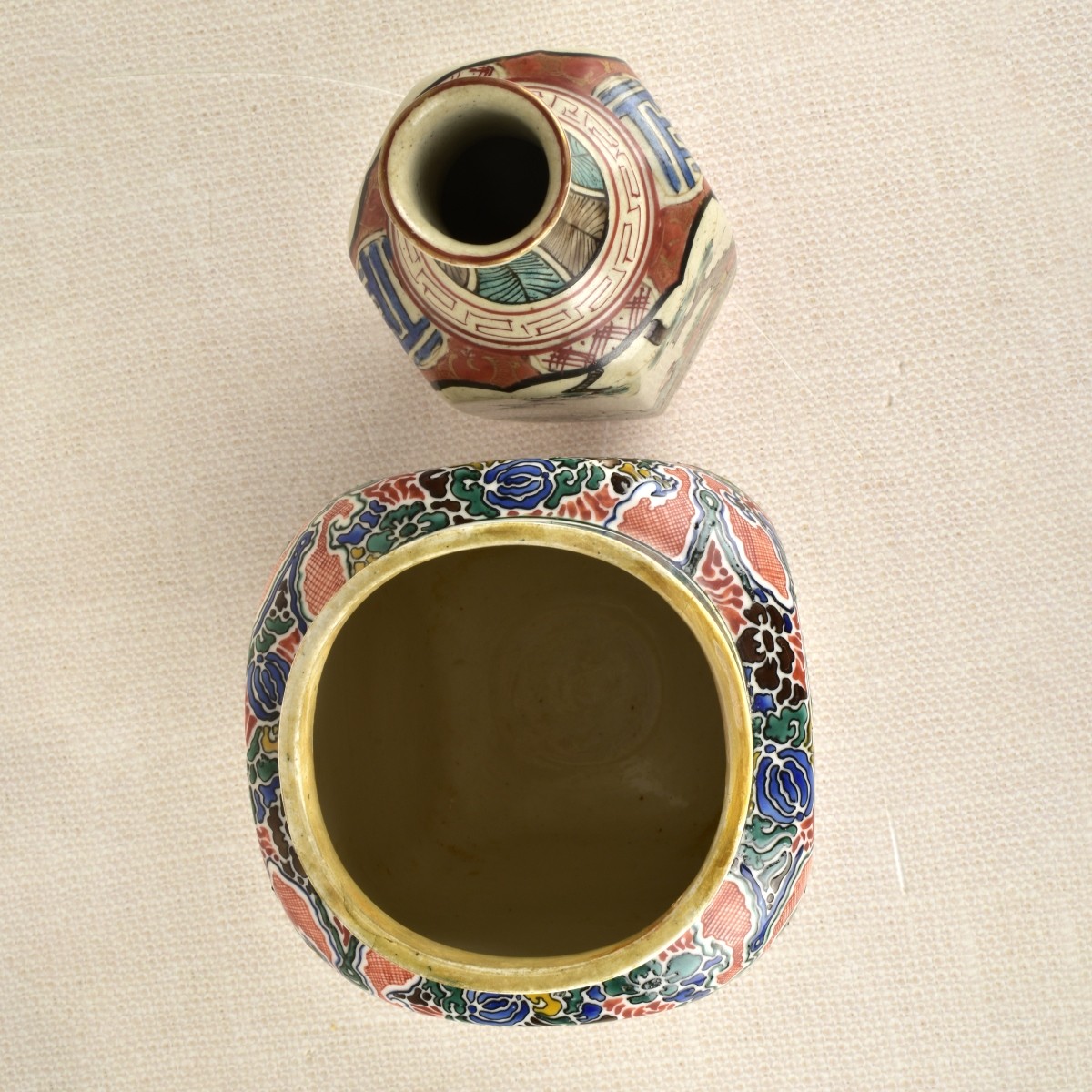 Two (2) Japanese Kutani Ware Pieces