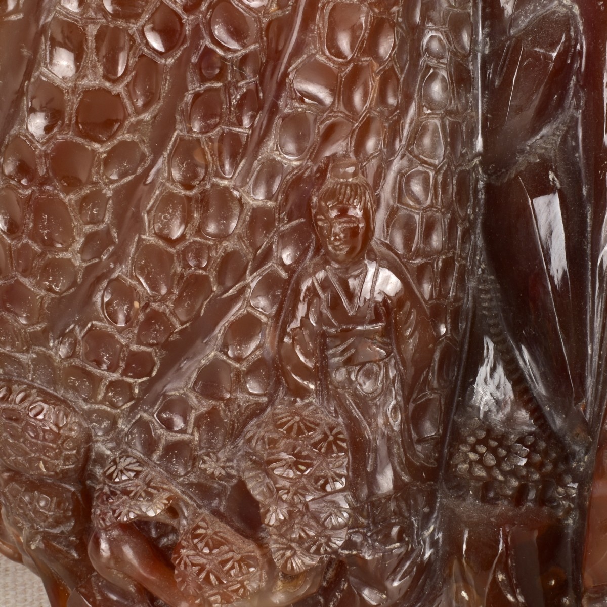Chinese Natural Carnelian Brush Pot