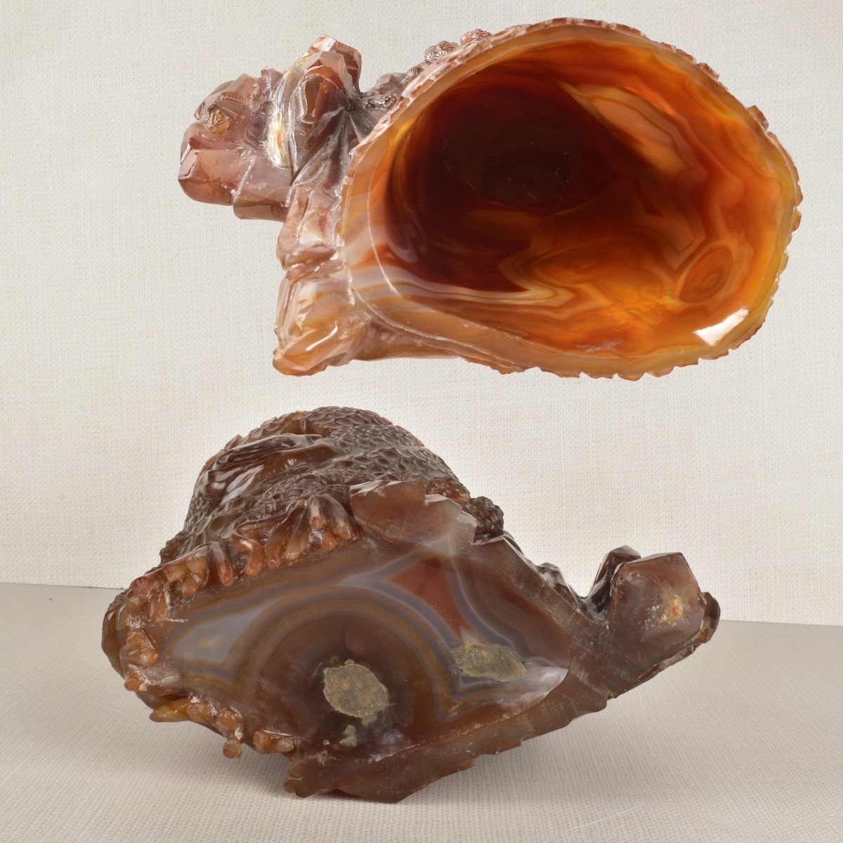 Chinese Natural Carnelian Brush Pot