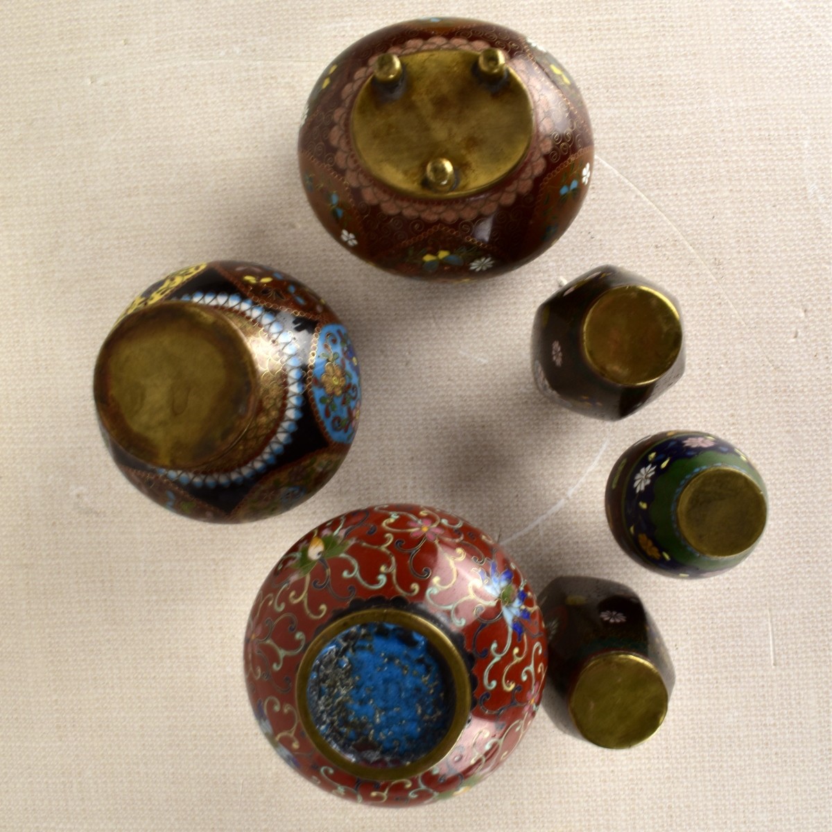 Group of Six (6) Japanese Cloisonne Items